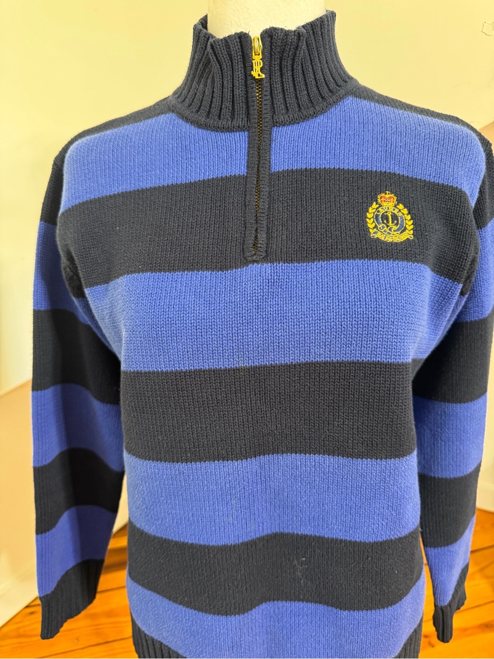 Lauren Ralph Lauren Rugby-style women’s
Quarter -Zip Sweater - Blue & Black